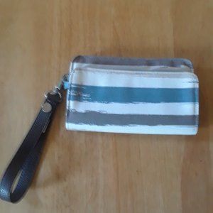 Canvas Wallet & Card Holder with Wristlet Strap